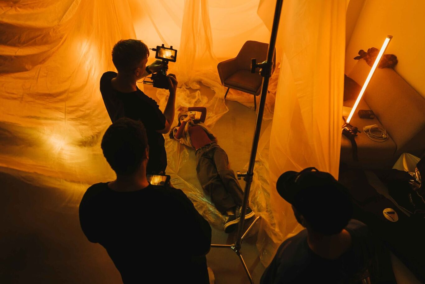 On set with Šimon Fortuna